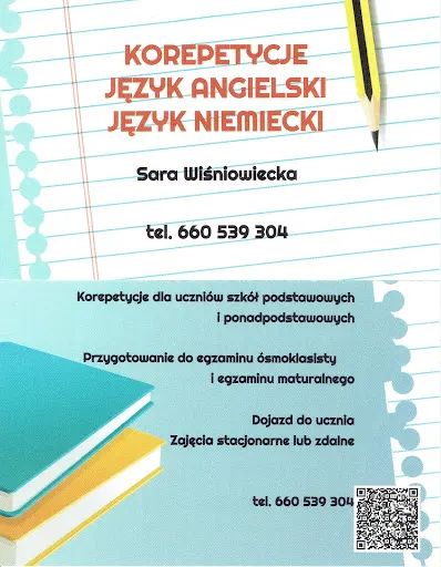 KOREPETYCJE Język angielski Sara Wiśniowiecka